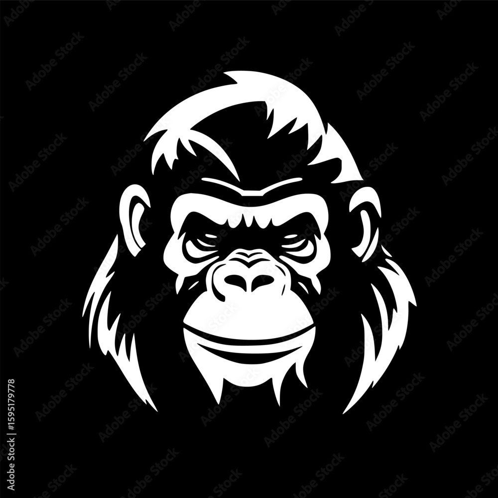 Fototapeta premium Chimpanzee | Minimalist and Simple Silhouette - Vector illustration