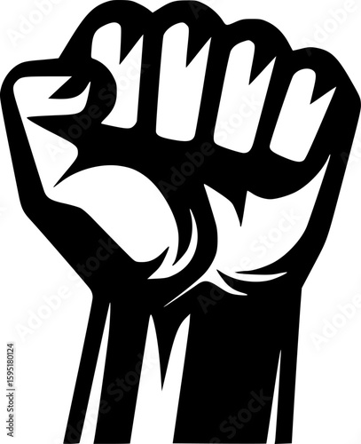 Fist - Minimalist and Flat Logo - Vector illustration