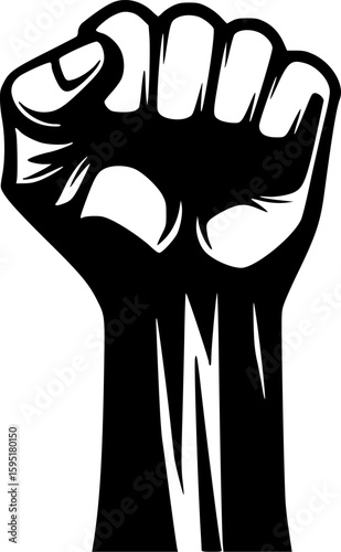 Fist - Minimalist and Flat Logo - Vector illustration