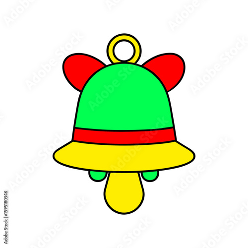 outline vector illustration of a jingle bell
