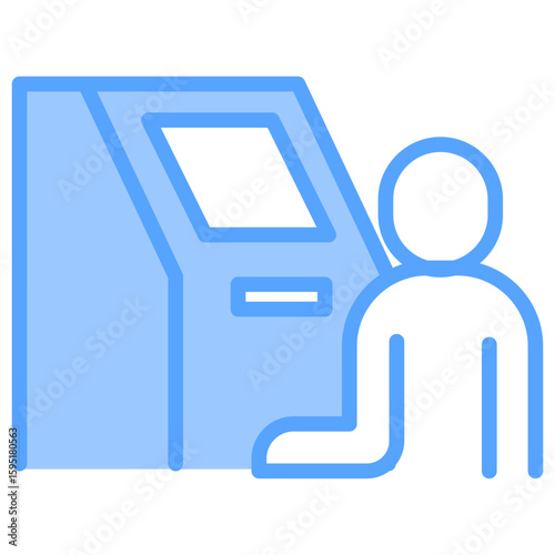Atm Machine Blue Icon