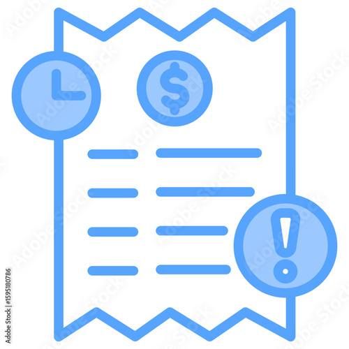 Late Payment Penalty Blue Icon