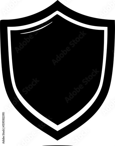 Shield | Black and White Vector illustration
