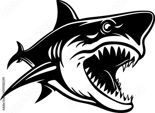 Shark - High Quality Vector Logo - Vector illustration ideal for T-shirt graphic