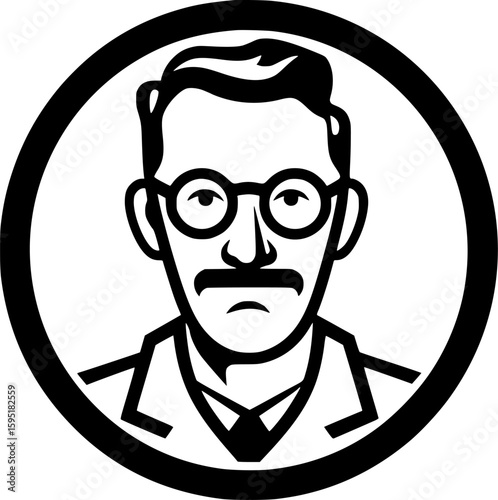 Teacher - Black and White Isolated Icon - Vector illustration