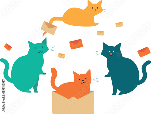 Cats Sending Postcards To Each Other Across Countries