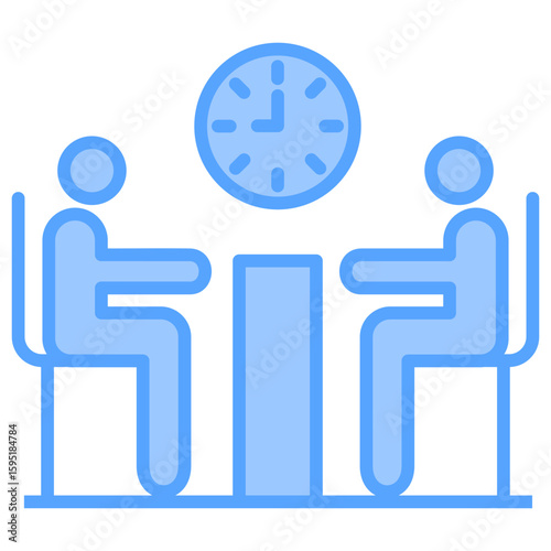 Interview Process Blue Icon