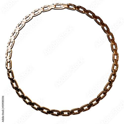 BRONZE chain creating perfect circle on white background
