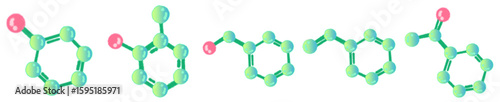 Cartoon Style Green Molecular Structure for Science Education and Chemistry Illustration