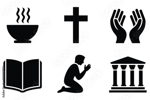 Religious symbols and icons religion faith