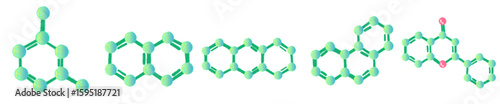 Cartoon Style Green Molecular Structure for Science Education and Chemistry Illustration