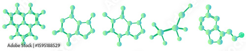 Cartoon Style Green Molecular Structure for Science Education and Chemistry Illustration