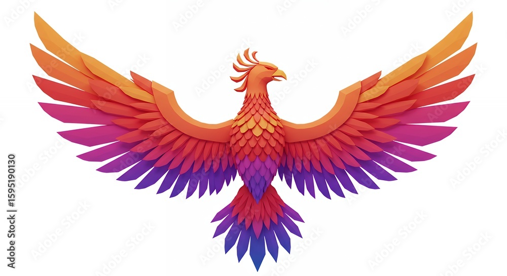 Fototapeta premium Colorful phoenix graphic design
