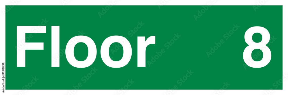 Green Floor 8 Identification Sign Green Floor 8 Identification Sign