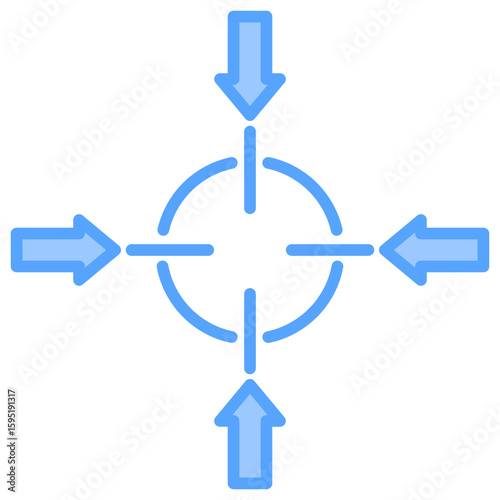 Focus Alignment Blue Icon