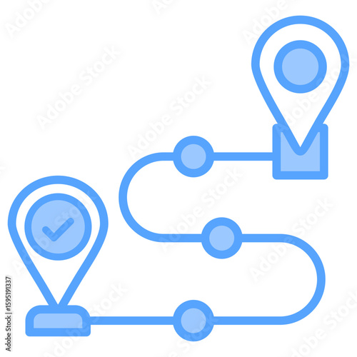 Success Mapping Blue Icon