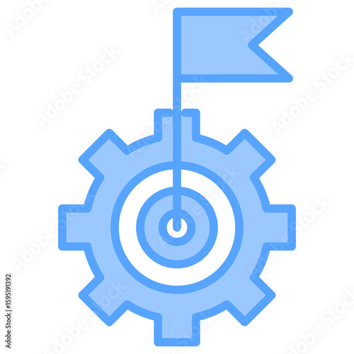 Target Setting Blue Icon