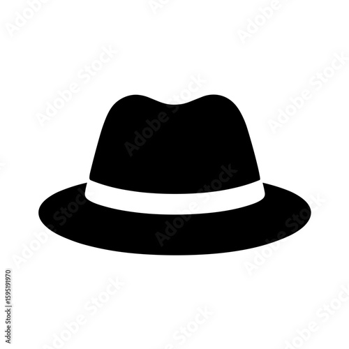 Travel fedora hat icon (filled) – tourism accessory symbol