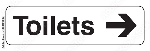 Toilet Direction Sign – Restroom Arrow Label Vector