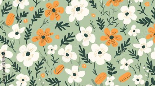 seamless pattern with flowers