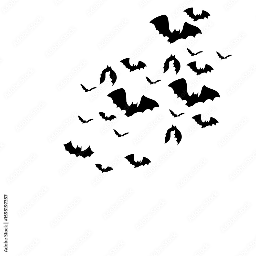 Naklejka premium Bat Swarm Halloween Silhouette