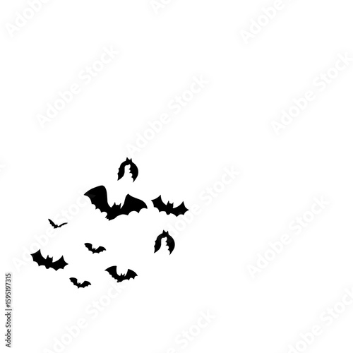 Bat Swarm Halloween Silhouette