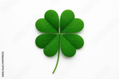 Lucky four-leaf clover symbolizing good fortune and positive opportunities in pristine setting