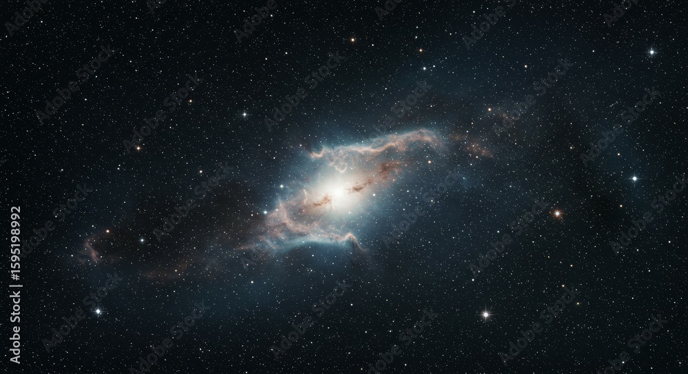 Obraz premium Observing Distant Nebula and Stars in Deep Space