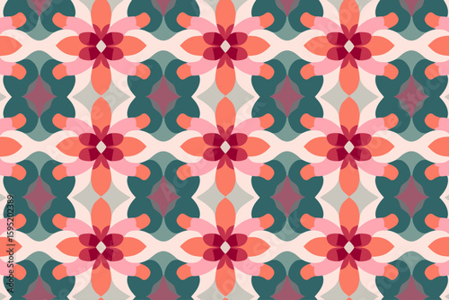 vector seamless pattern with flowers