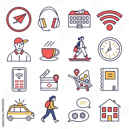 vector illustration set of daily life
