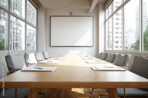 Wallpaper Mural Empty modern conference room with large blank whiteboard Torontodigital.ca