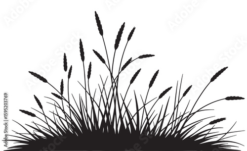 Stylized black silhouette of grass against a white background