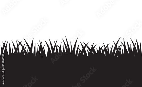 Stylized black silhouette of grass against a white background