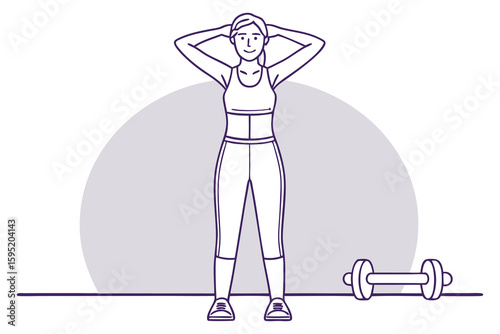 Woman exercising with dumbbell exercise fitness