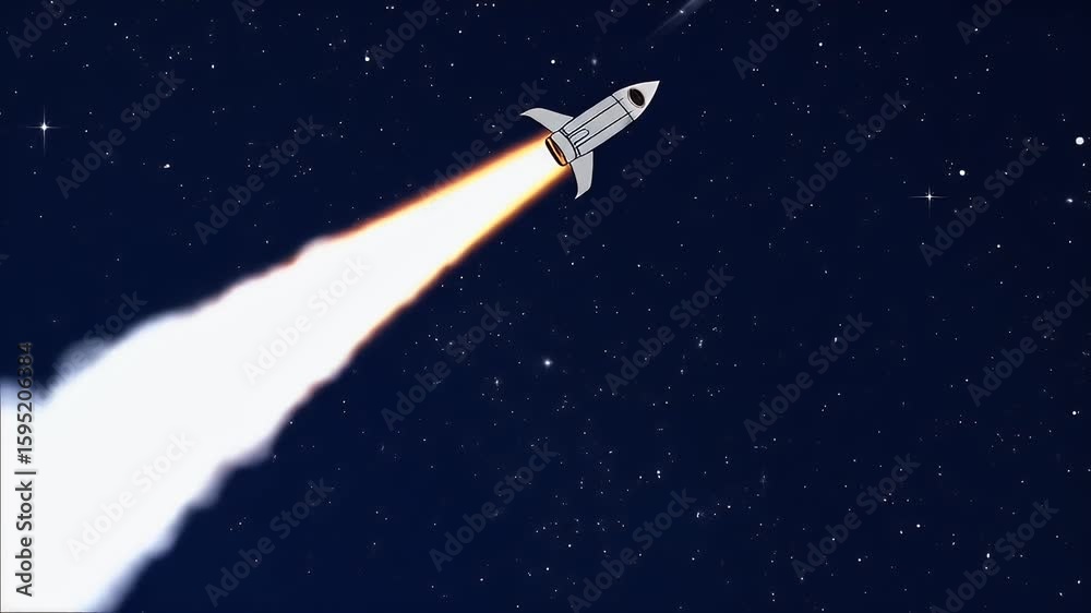 Spacecraft flight night sky