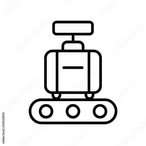 Baggage claim carousel icon (outline) – airport luggage collection symbol