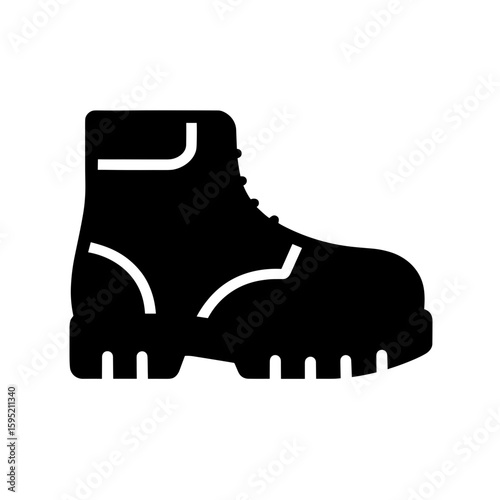 Hiking boot icon (filled) – outdoor trekking footwear symbol