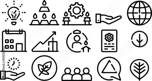 Vector illustration of a set of black religious symbols icons collection