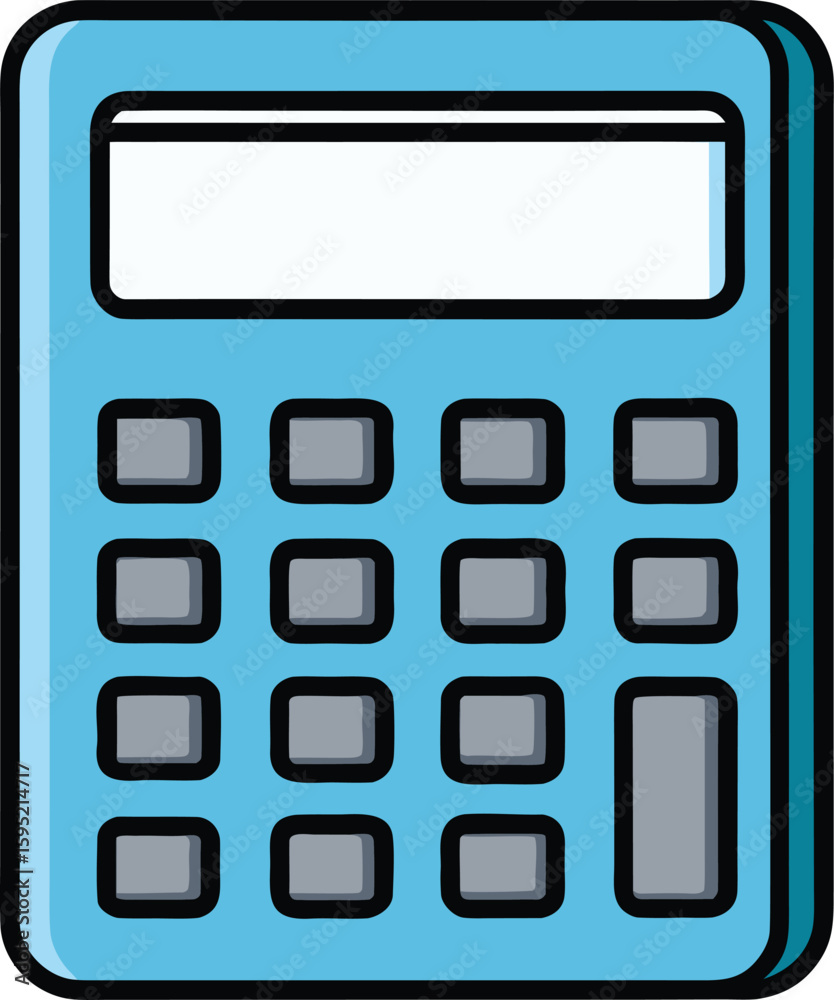 Fototapeta premium Calculator Silhouette Front View with Button Layout