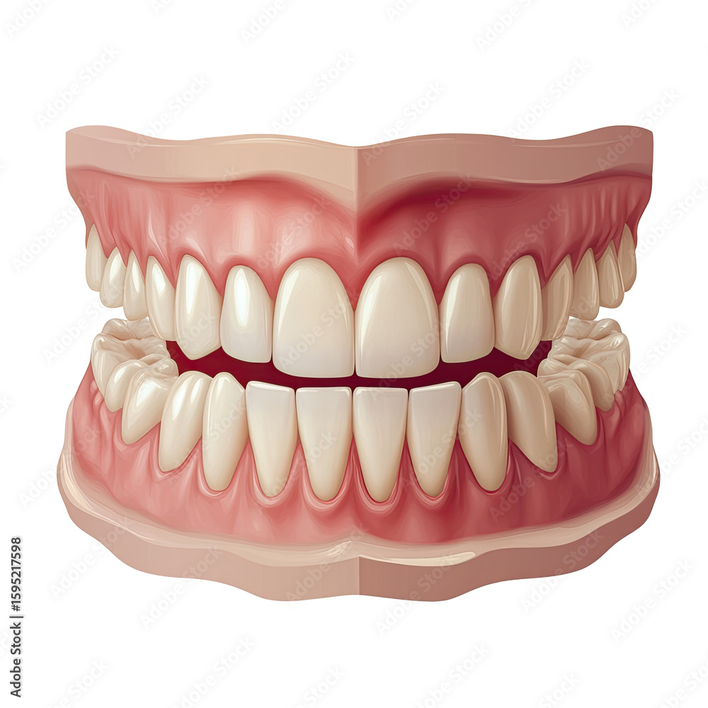 Obraz premium Detailed illustration of a set of teeth