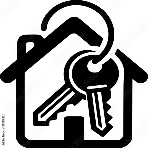 Home Keys: A bold graphic illustration featuring house keys, signifying ownership and security. Symbolizing new beginnings and property acquisition. 