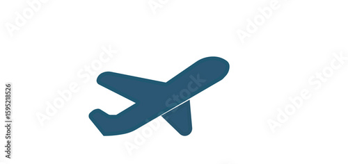 Simple Airplane Silhouette Icon for Travel and Transportation Themes