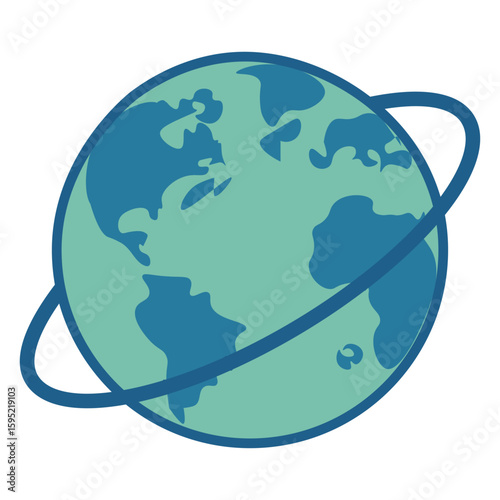 Earth Globe with Orbit Ring Illustrating Planetary Exploration Concept