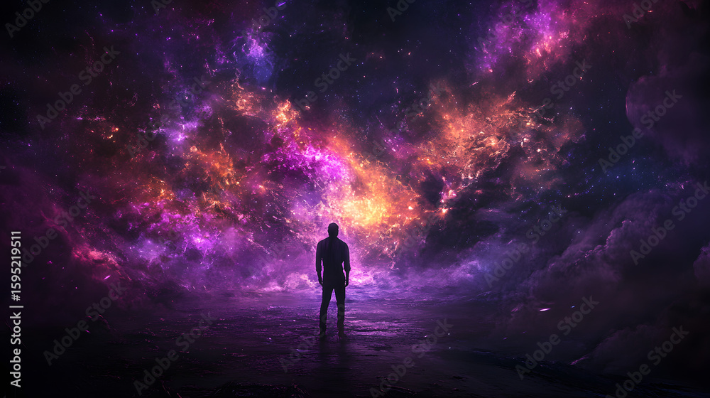 Fototapeta premium An abstract artist designing a dreamy scene bursting with glowing colors.