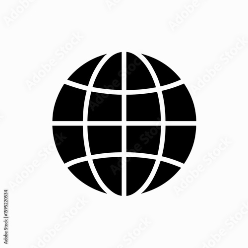 Globe icon (filled) – global travel and world symbol