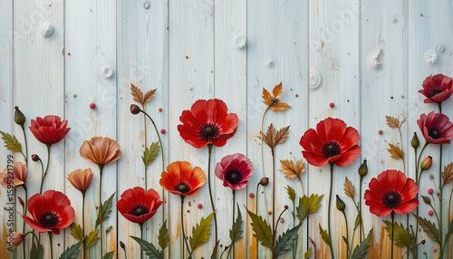fence, colorful, wooden, hanging pots, flowers, nature, outdoor decor, gardening, vibrant, artistic, design, home garden, cheerful, arrangement, beauty, plants, visual art, landscape, decoration, whim
