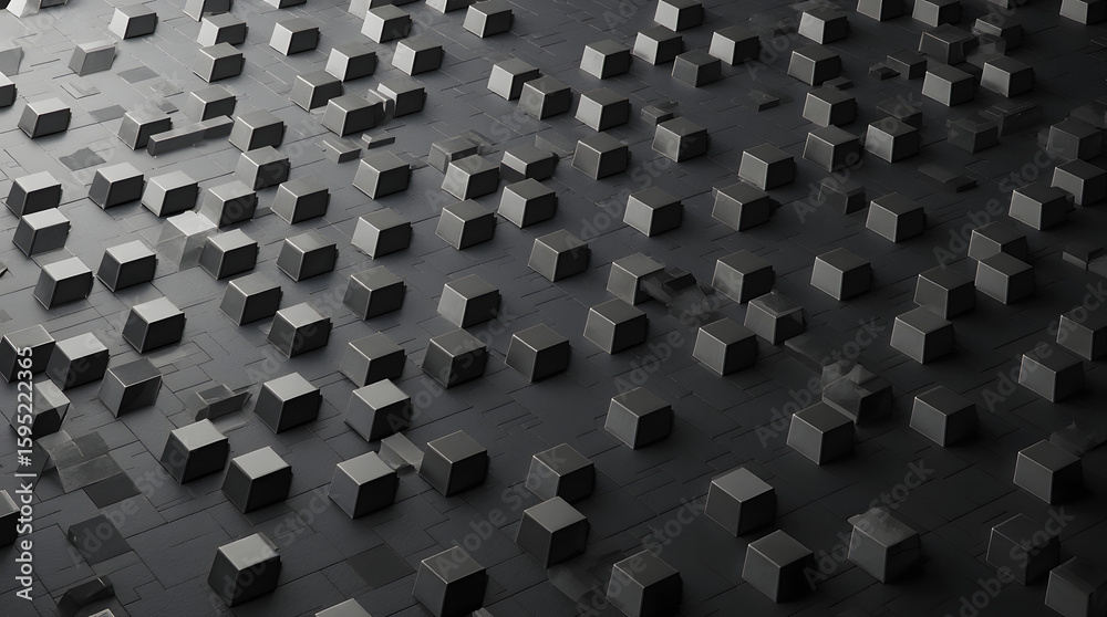 Obraz premium Black geometric low-poly pattern with sharp triangular facets
