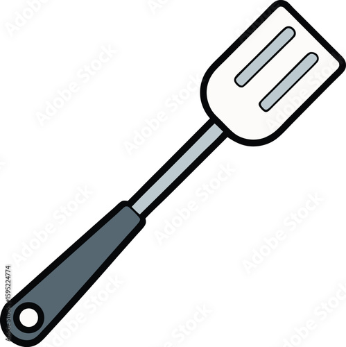Kitchen Spatula Silhouette Side View with Flat Head