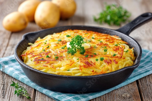Golden Hash Browns with Butter and Herbs