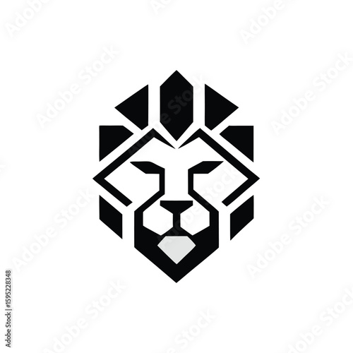 Geometric Lion Head Logo abstract